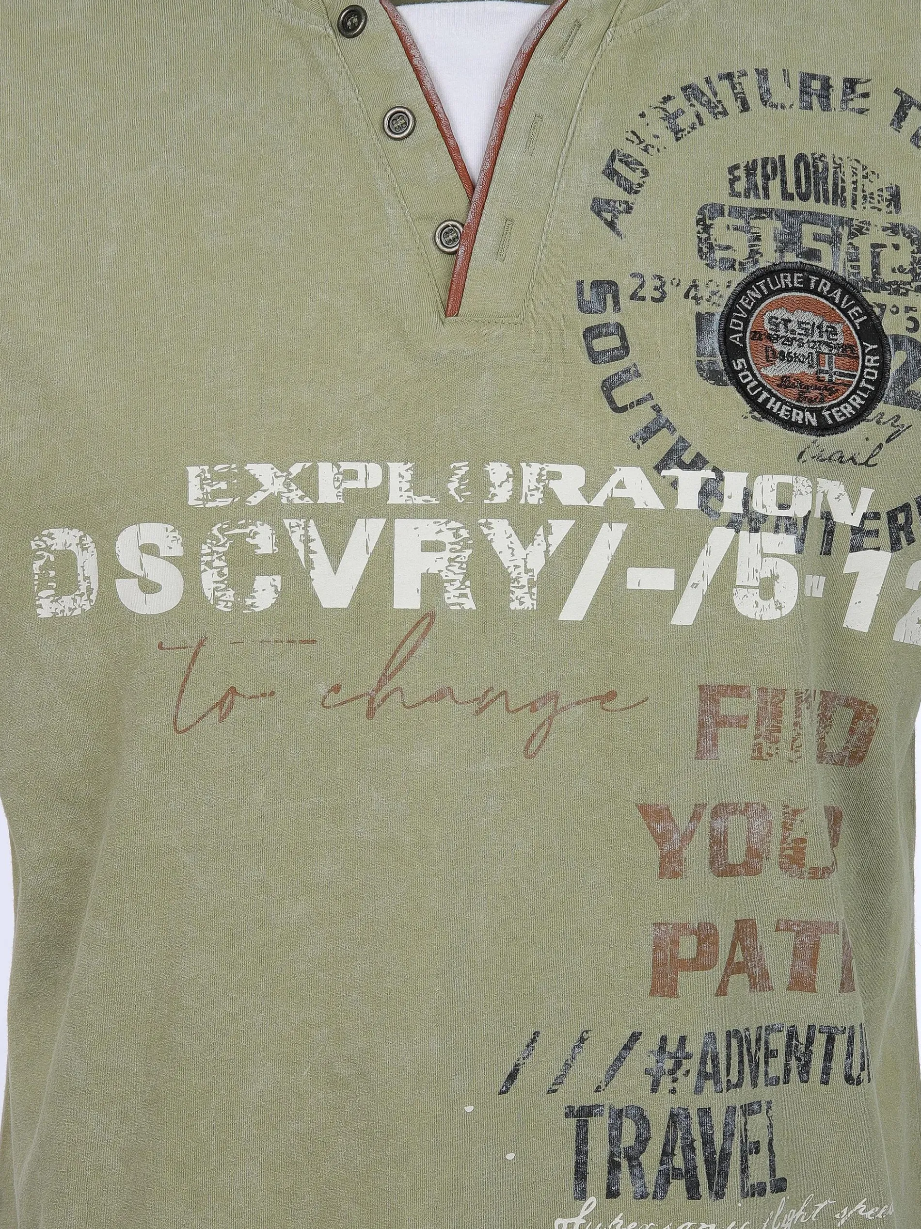 Herren Henleyshirt mit Front-und Backprint