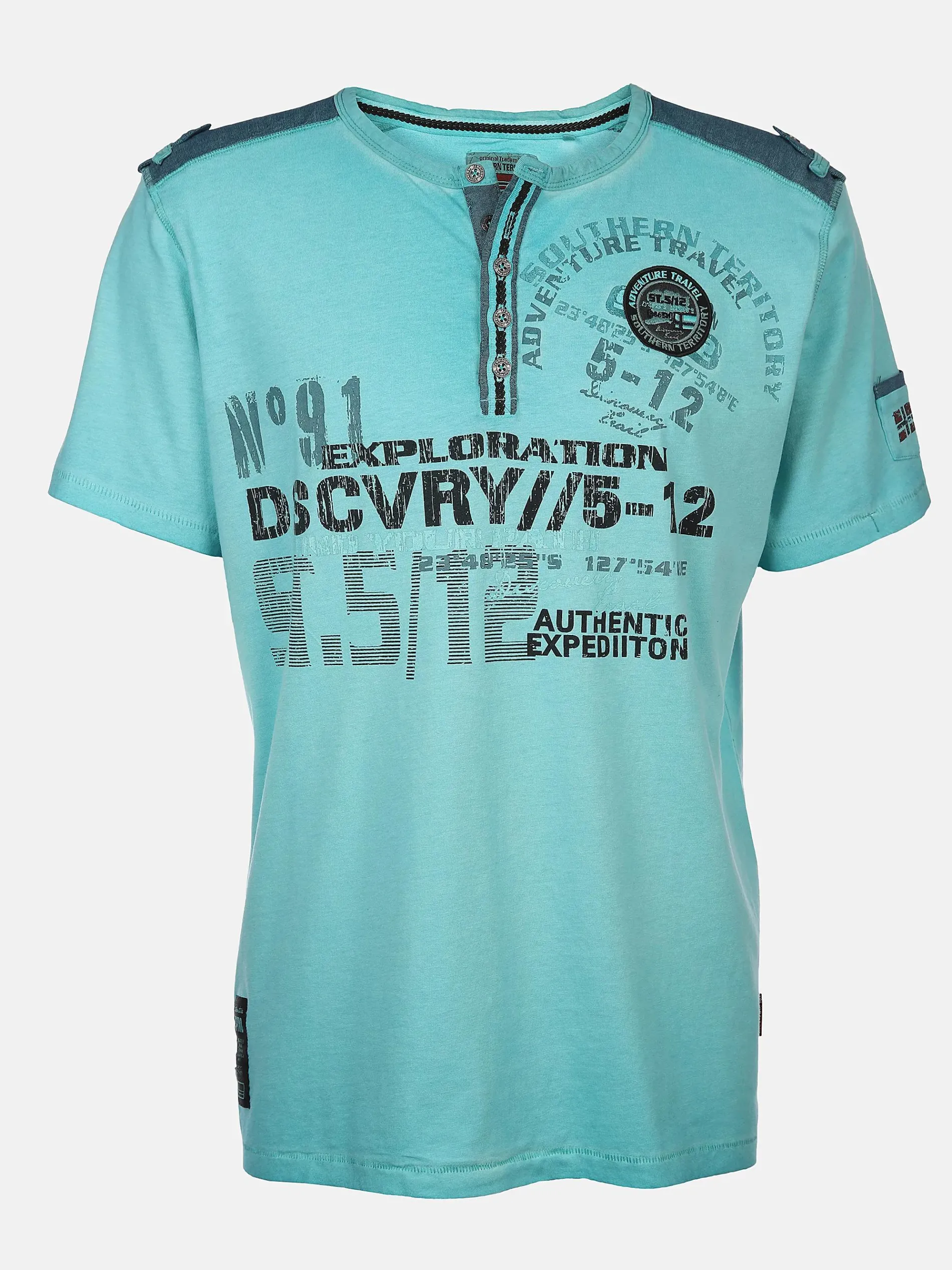 Herren Henleyshirt mit Frontprint