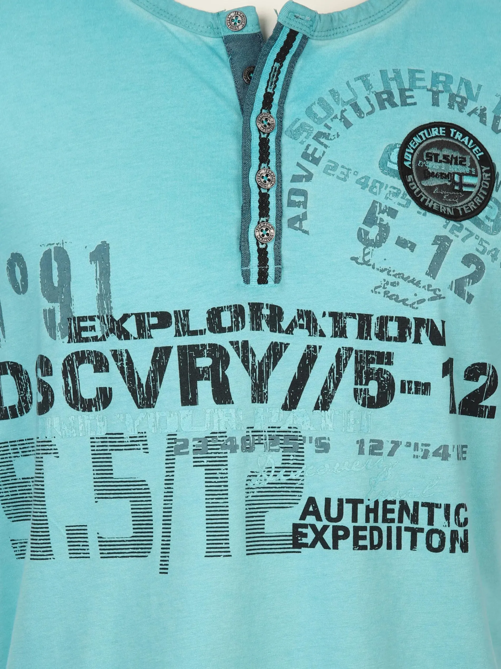 Herren Henleyshirt mit Frontprint