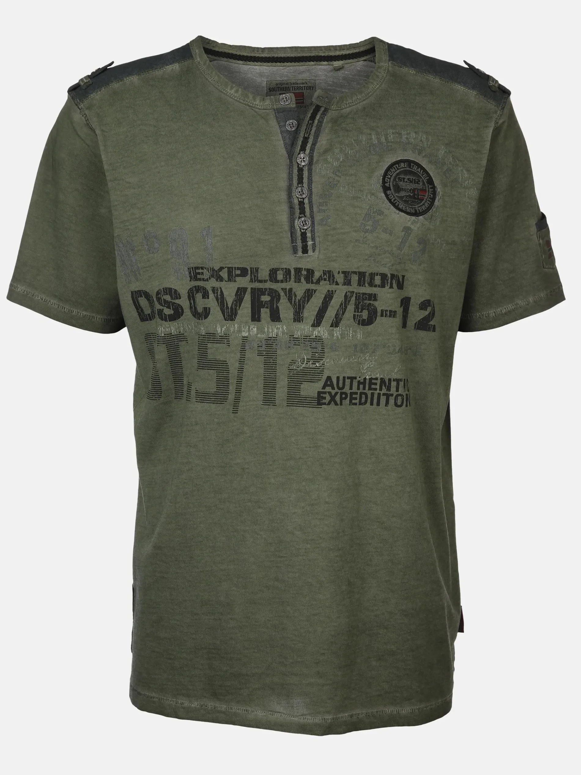 Herren Henleyshirt mit Frontprint