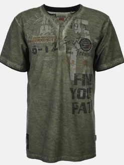 Herren Henleyshirt mit 2in1 Kragen