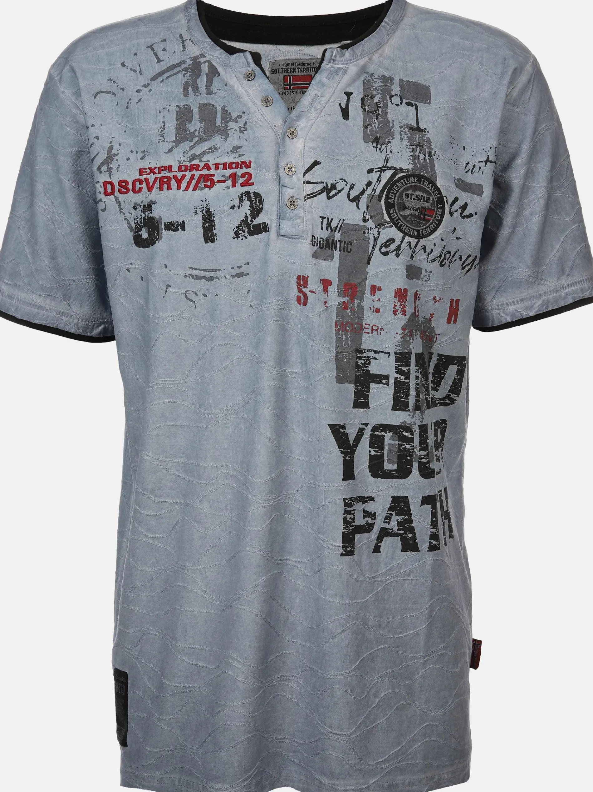 Herren Henleyshirt mit 2in1 Kragen