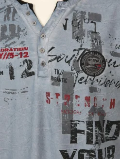 Herren Henleyshirt mit 2in1 Kragen