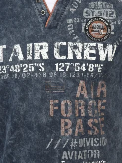 Herren Henleyshirt mit Print