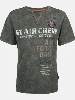 Herren Henleyshirt mit Print