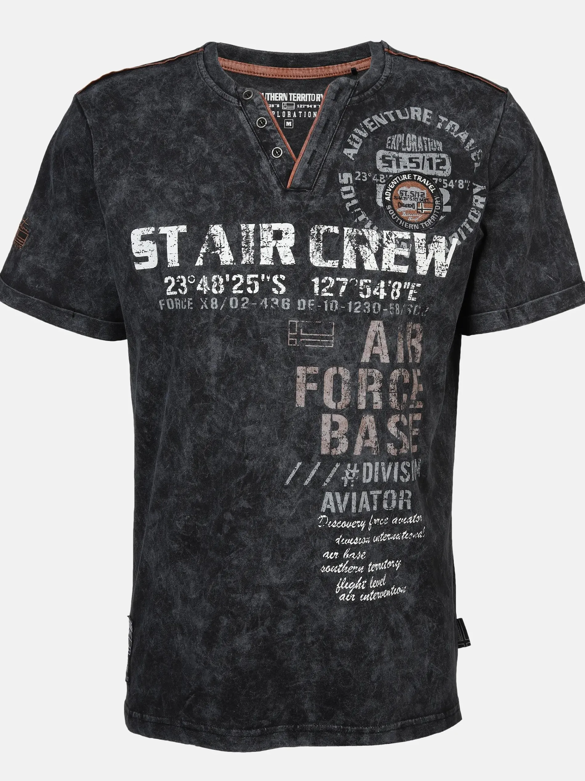 Herren Henleyshirt mit Print