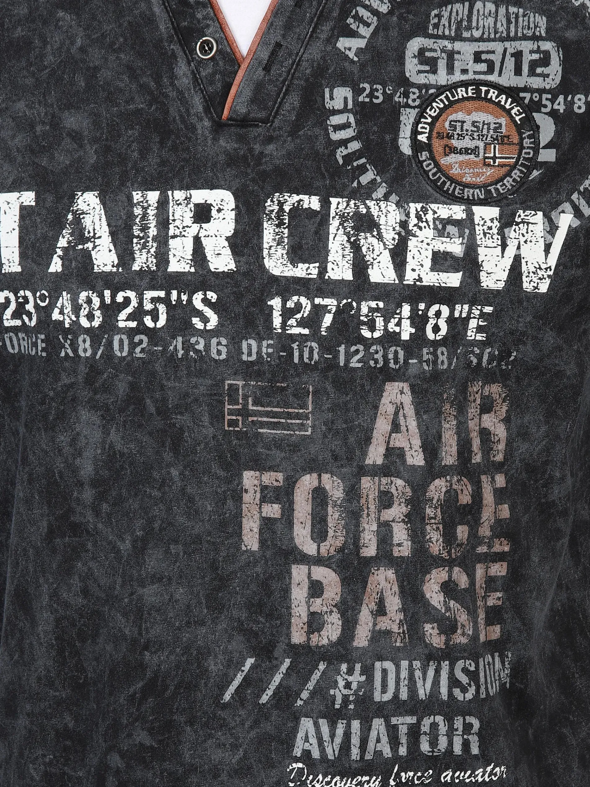 Herren Henleyshirt mit Print