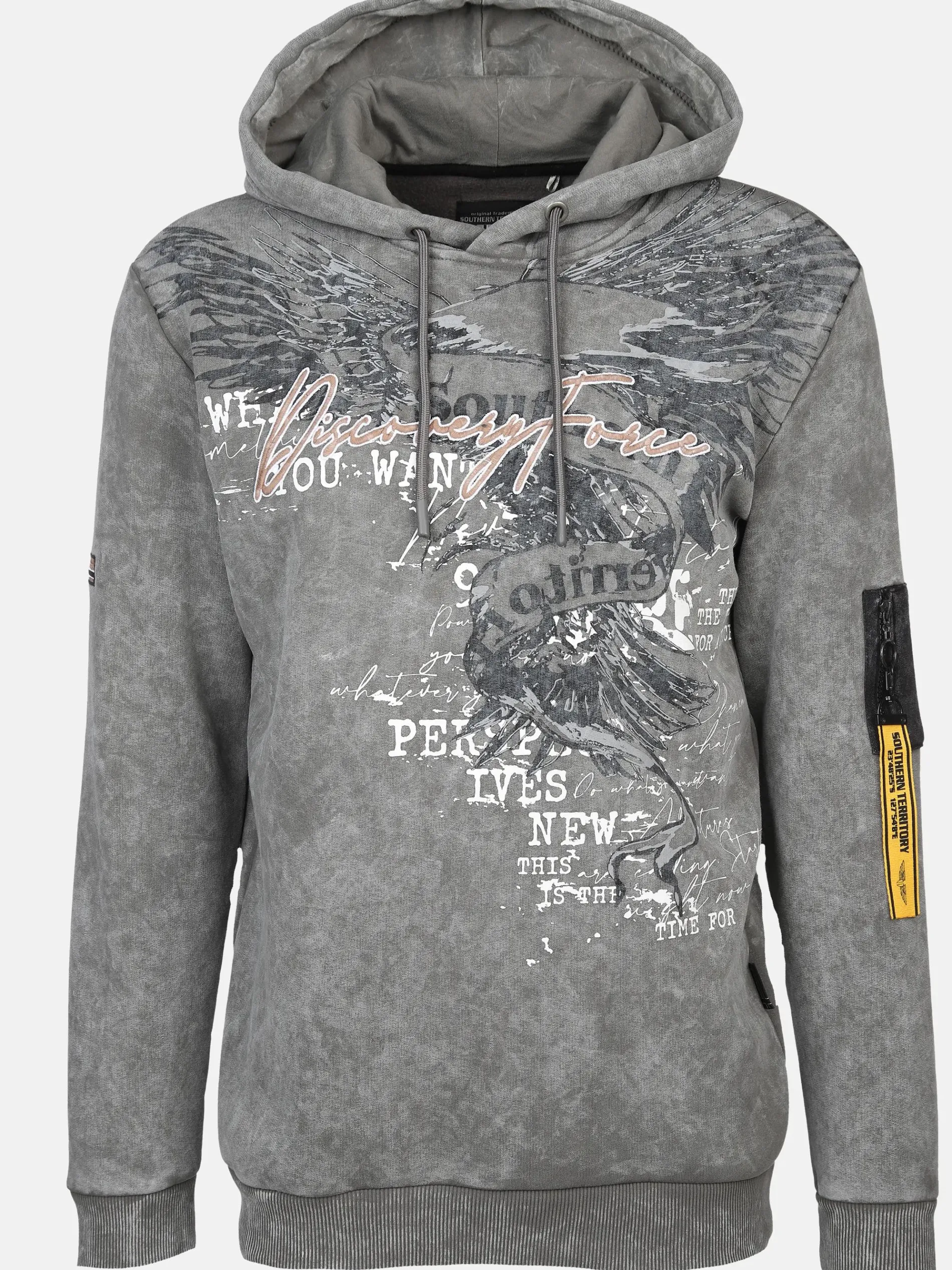 Herren Kapuzensweatshirt mit Print und Schrift