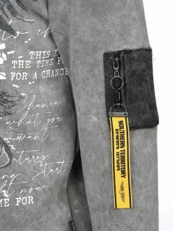 Herren Kapuzensweatshirt mit Print und Schrift