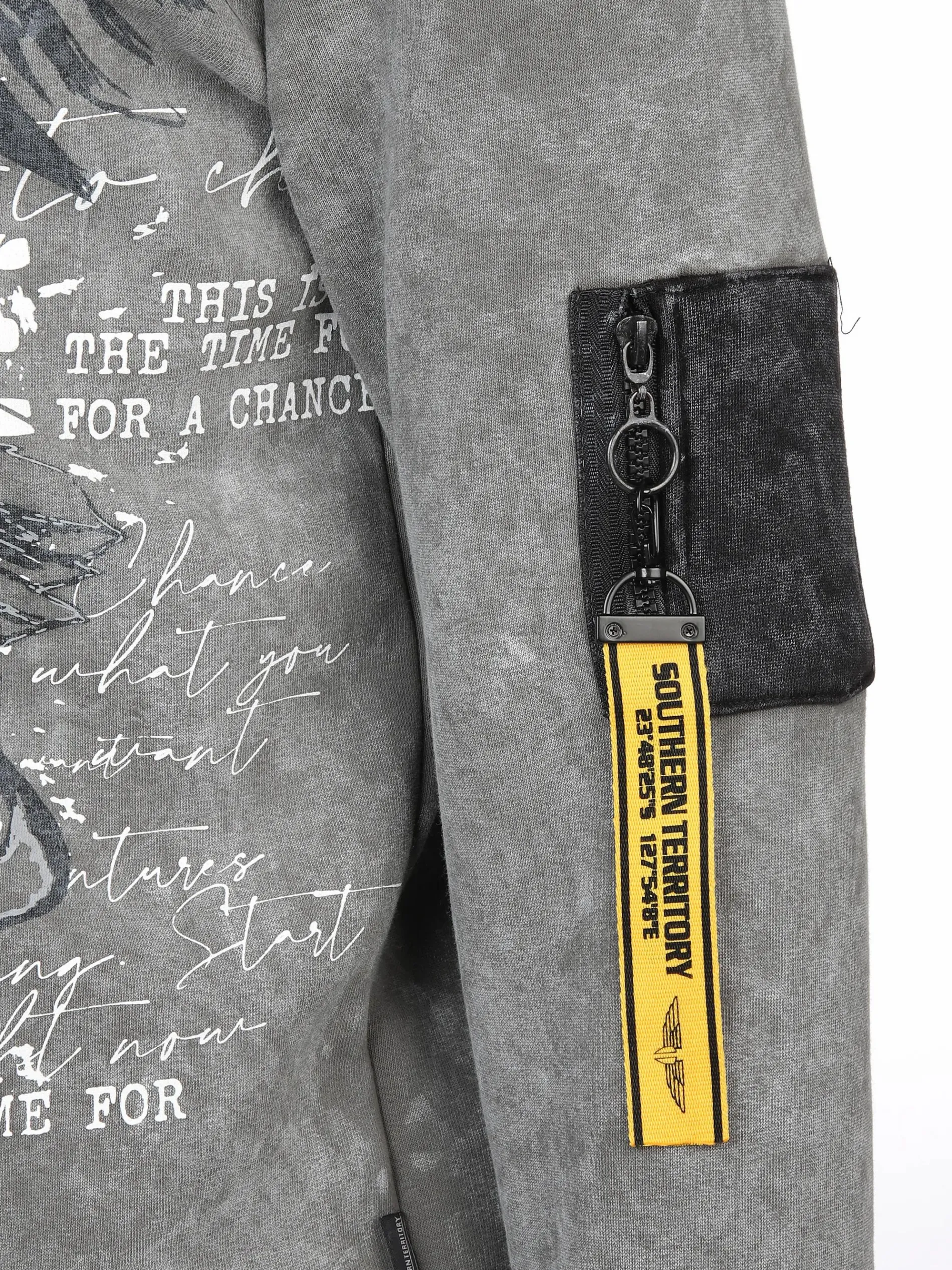 Herren Kapuzensweatshirt mit Print und Schrift