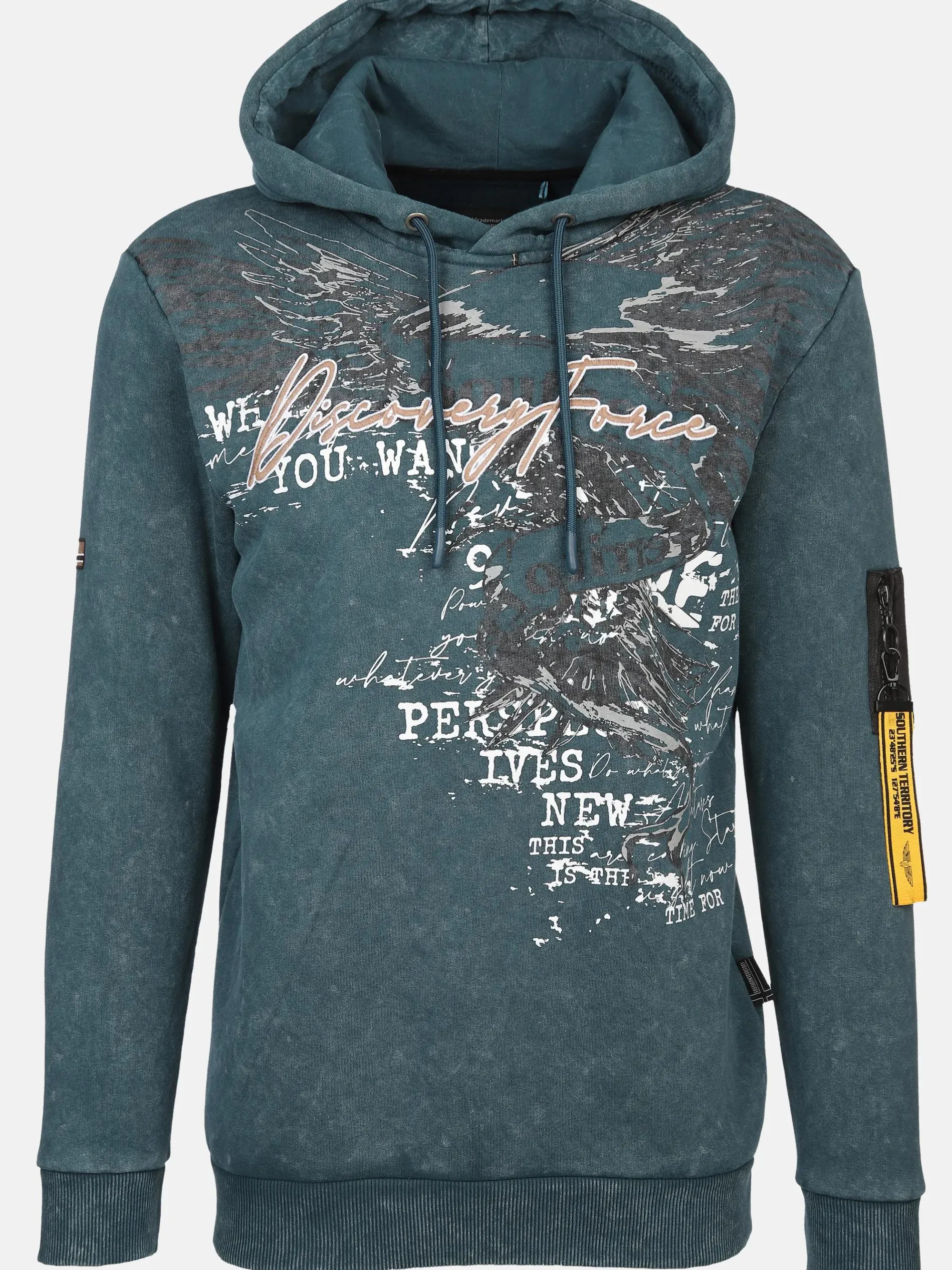 Herren Kapuzensweatshirt mit Print und Schrift