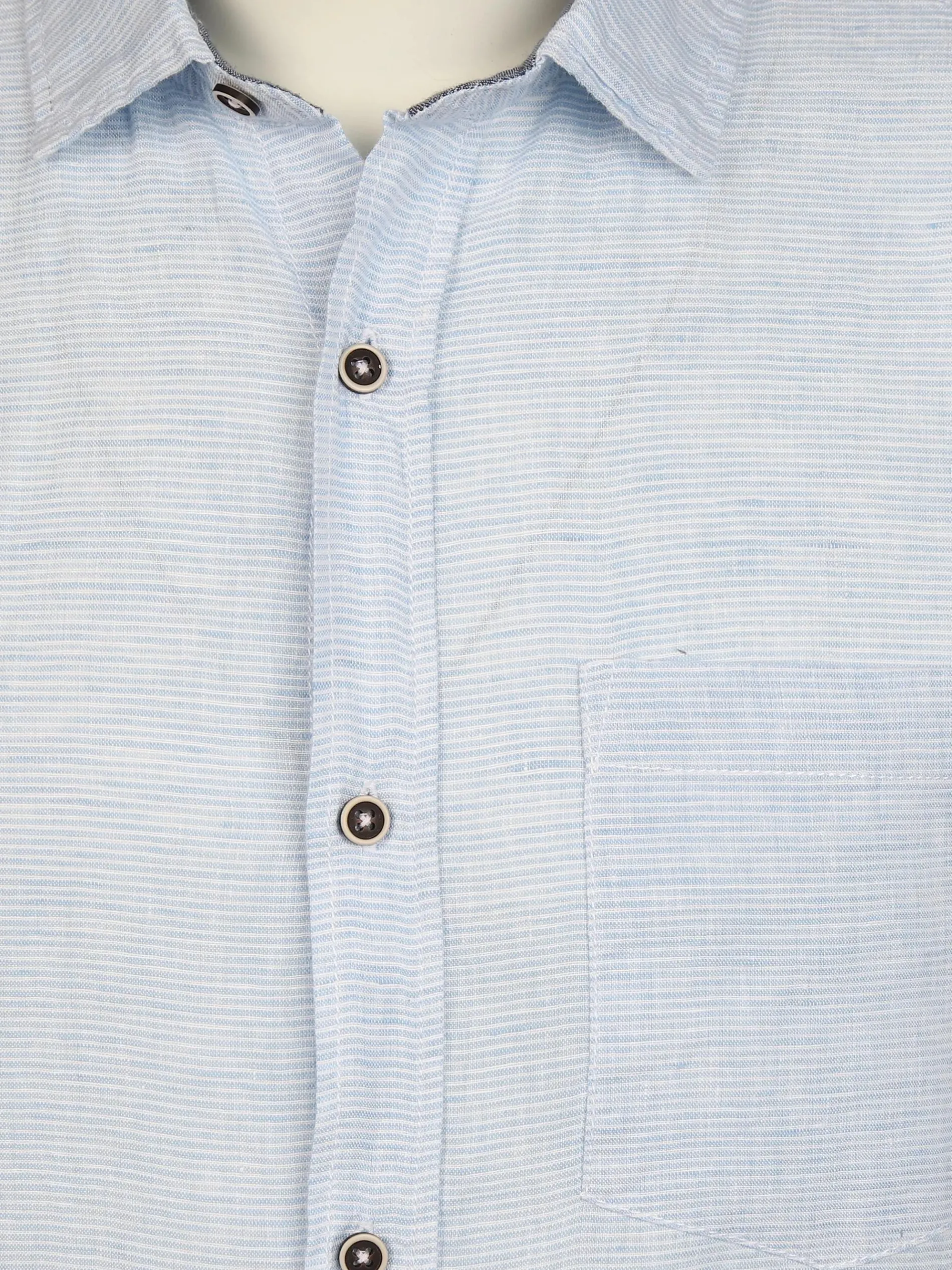 Herren Leinenhemd mit krempelbarem Ärmel