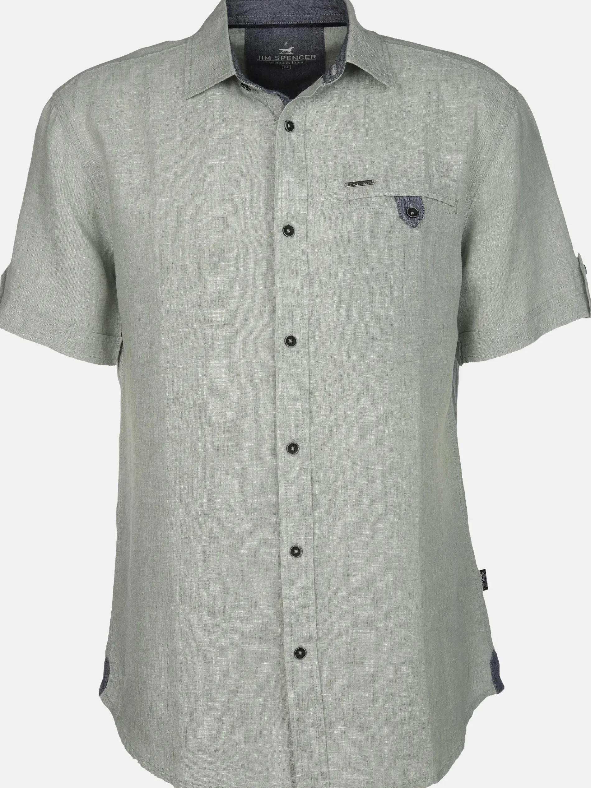 Herren Leinenhemd mit Brusttasche