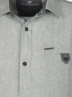 Herren Leinenhemd mit Brusttasche