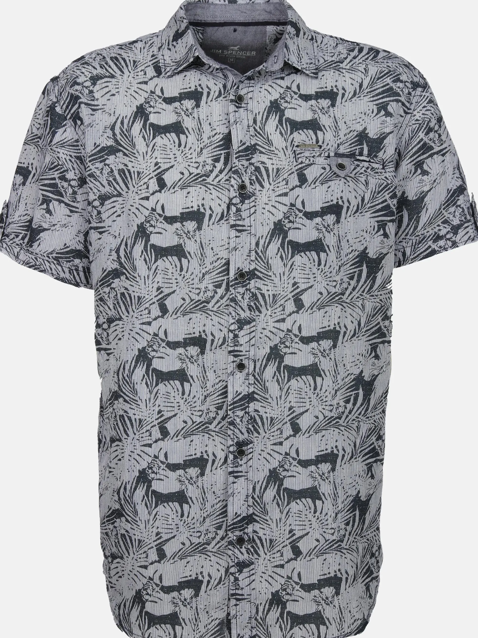 Herren Leinenhemd mit Brusttasche