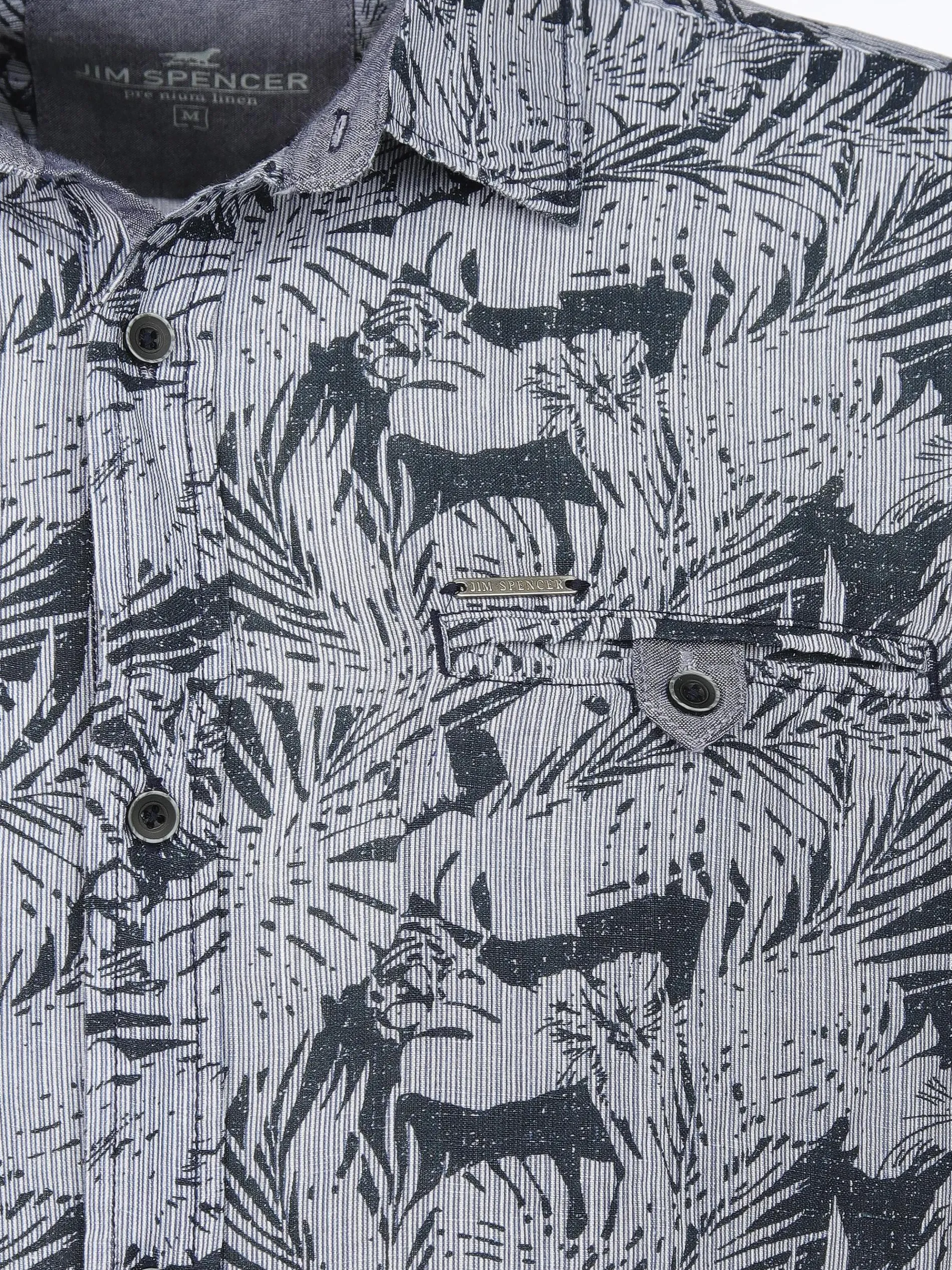 Herren Leinenhemd mit Brusttasche