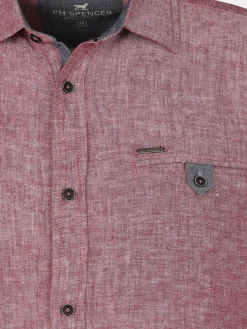 Herren Leinenhemd mit Brusttasche