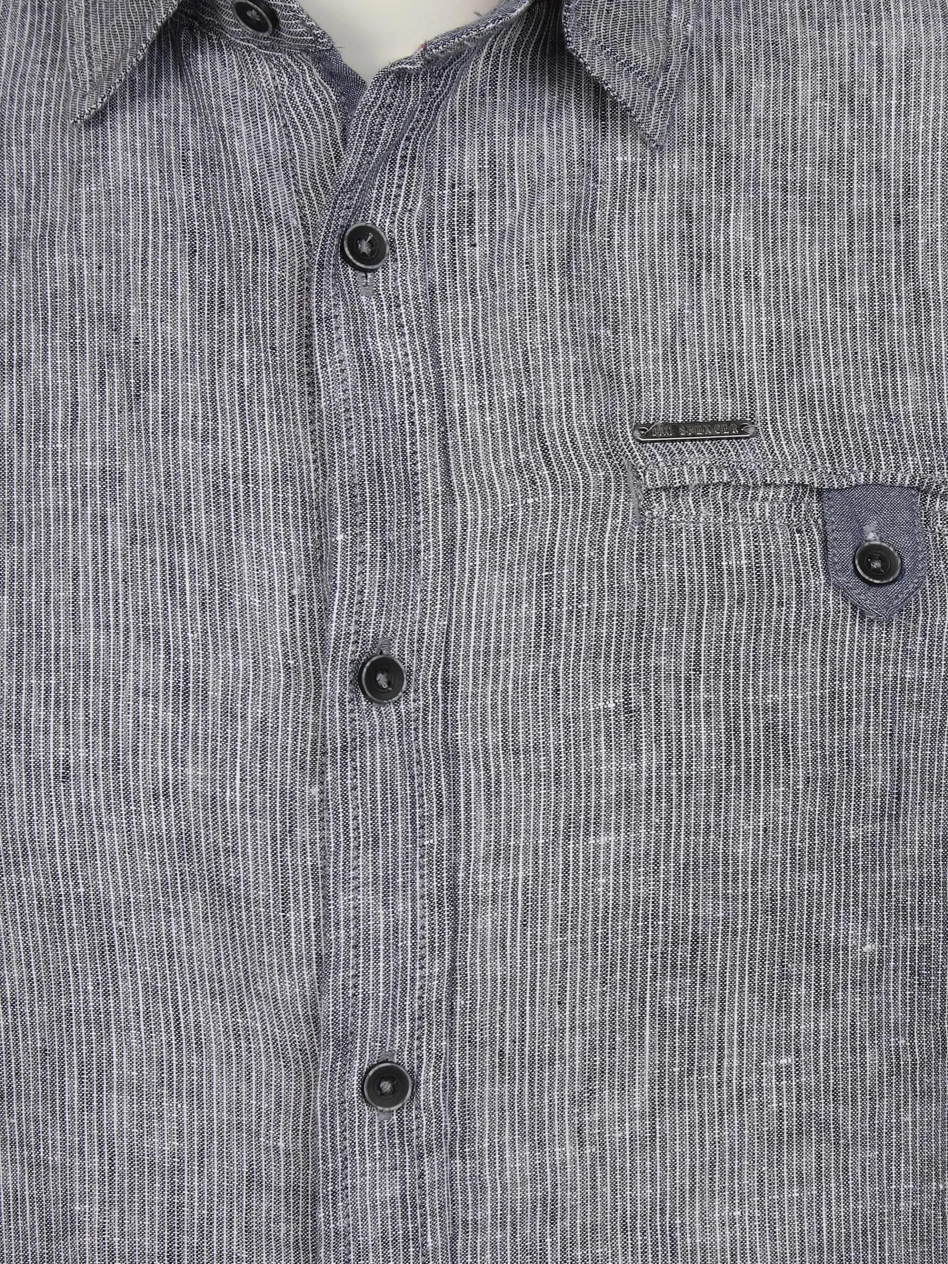 Herren Leinenhemd mit Brusttasche