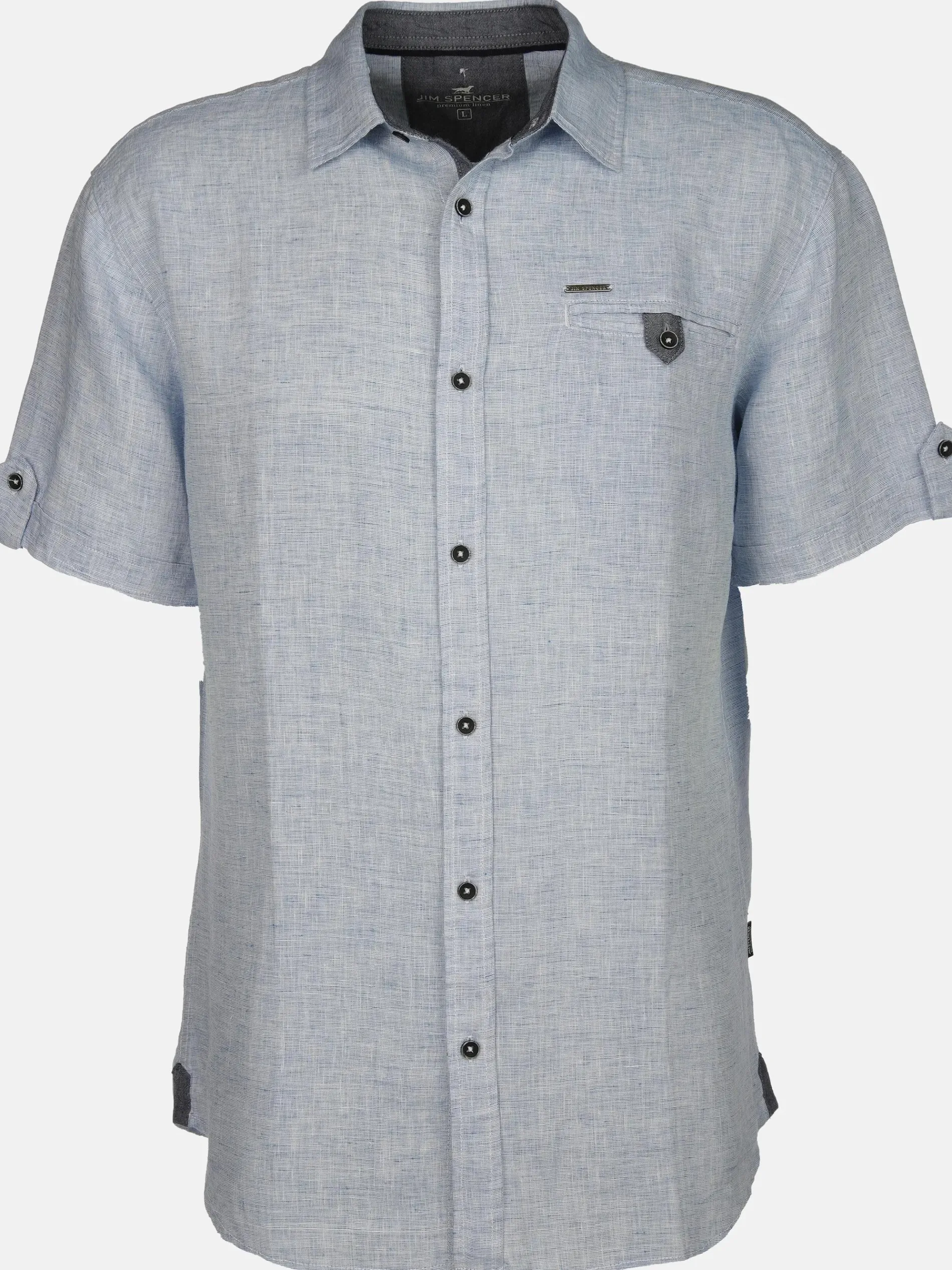 Herren Leinenhemd mit Brusttasche