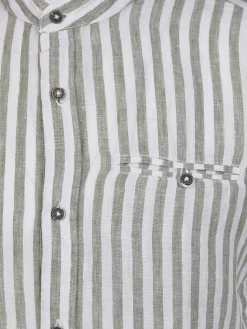 Herren Leinenhemd mit kleinem Stehkragen