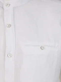 Herren Leinenhemd mit kleinem Stehkragen