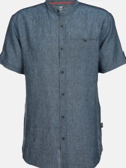 Herren Leinenhemd mit Stehkragen