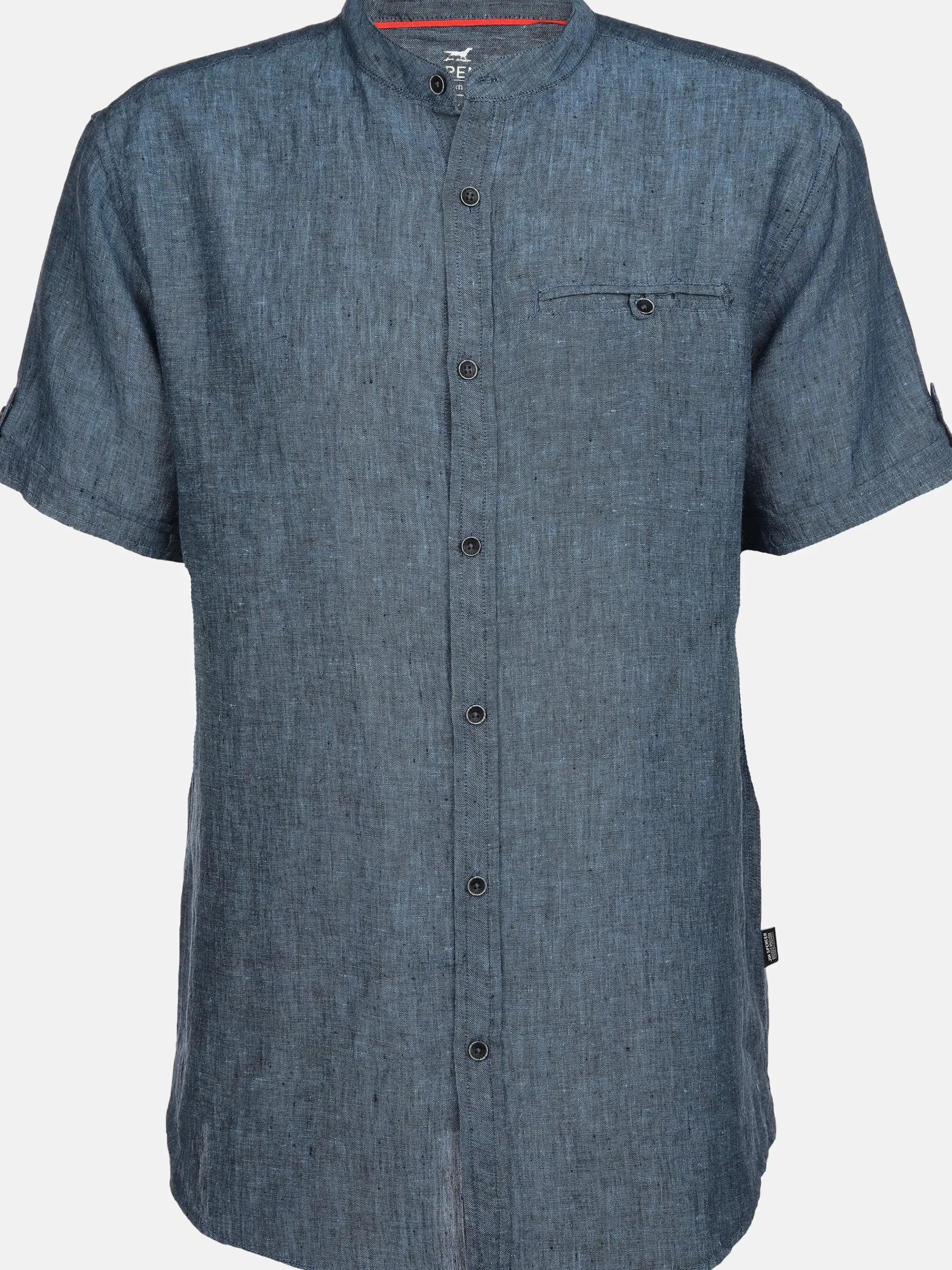 Herren Leinenhemd mit Stehkragen