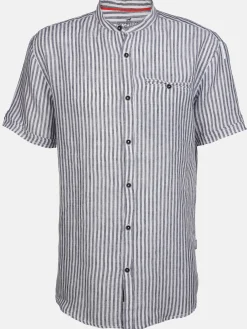 Herren Leinenhemd mit Stehkragen