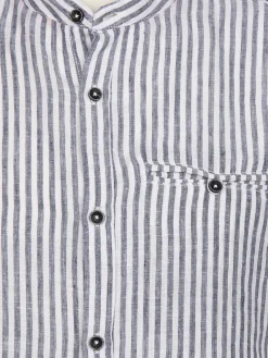 Herren Leinenhemd mit Stehkragen