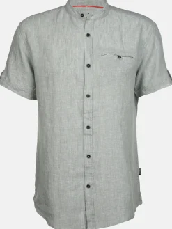 Herren Leinenhemd mit Stehkragen