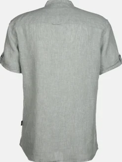 Herren Leinenhemd mit Stehkragen