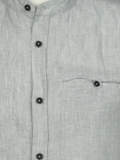 Herren Leinenhemd mit Stehkragen