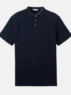 Herren Poloshirt mit kurzem Stehkragen