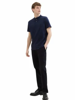 Herren Poloshirt mit kurzem Stehkragen