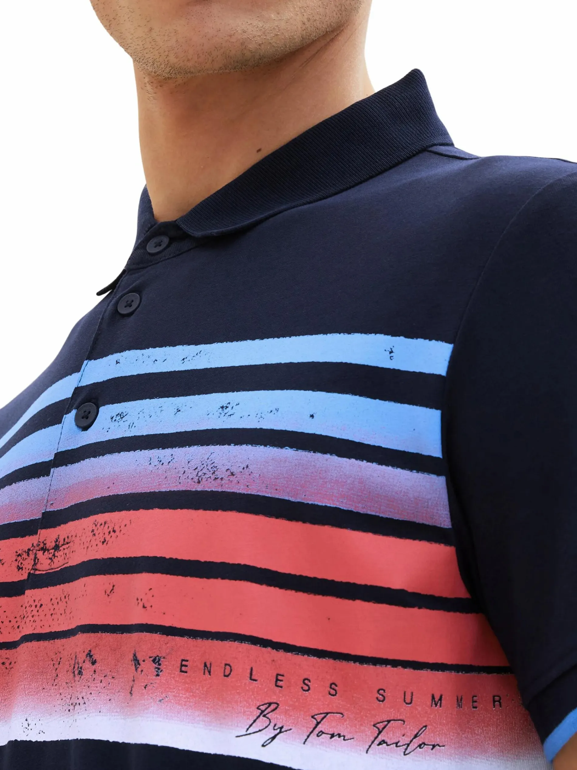 Herren Poloshirt mit Streifenprint