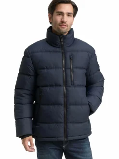 Herren Pufferjacke mit herausnehmbarer Kapuze im Stehkragen