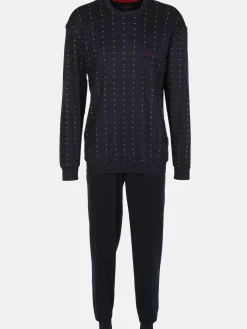 Herren Pyjama mit gemustertem Oberteil