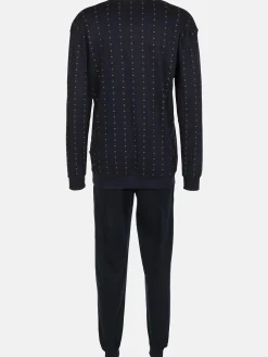 Herren Pyjama mit gemustertem Oberteil