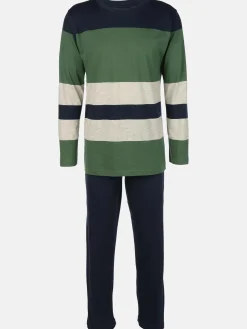 Herren Pyjama mit gestreiftem Oberteil