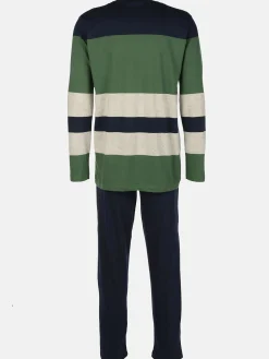 Herren Pyjama mit gestreiftem Oberteil