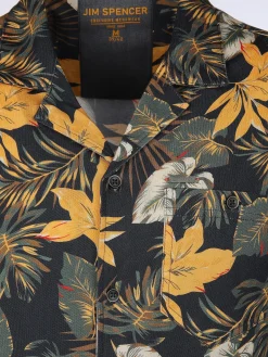 Herren Resorthemd mit kurzem Arm und Alloverprint