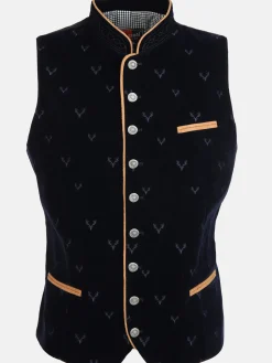 Herren Samt Trachtenweste mit Stickerei