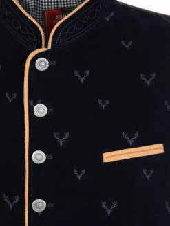 Herren Samt Trachtenweste mit Stickerei