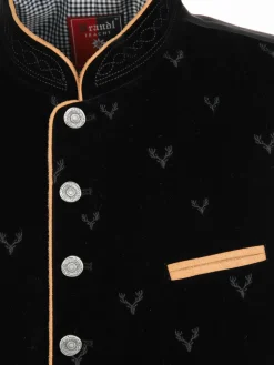 Herren Samt Trachtenweste mit Stickerei