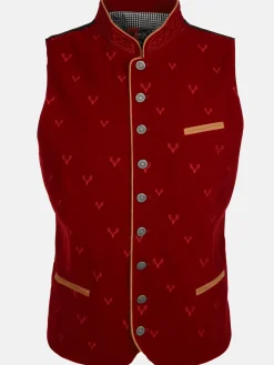 Herren Samt Trachtenweste mit Stickerei