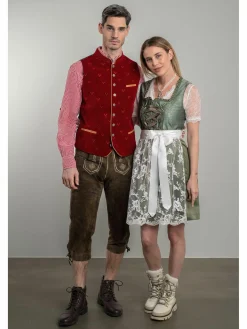 Herren Samt Trachtenweste mit Stickerei