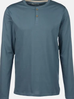 Herren Schlafshirt mit Knopfleiste