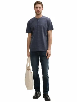 Herren Shirt mit kurzer Knopfleiste