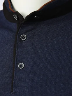 Herren Stehkragenshirt mit Knopfleiste