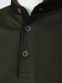 Herren Stehkragenshirt mit Knopfleiste